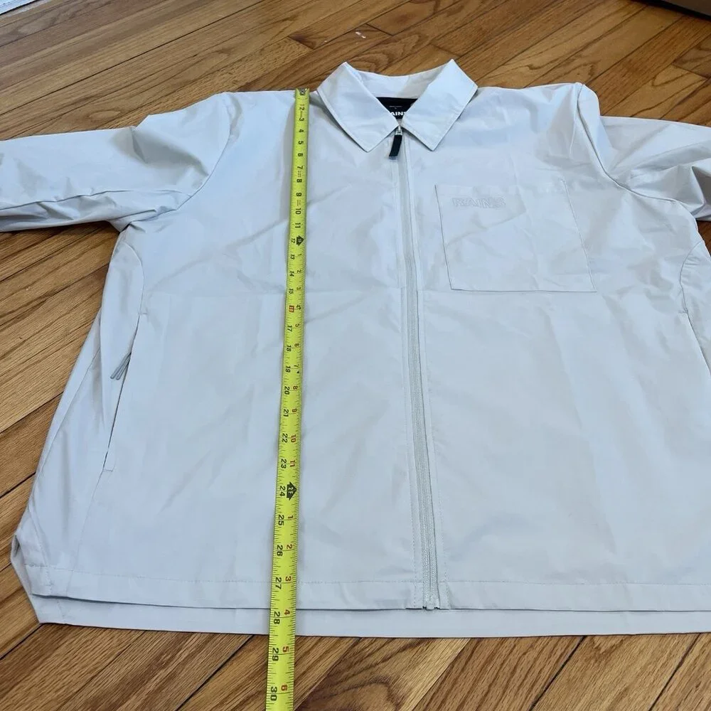 Rains Mito Overshirt‎ Lightweight Breathable Shirt Jacket In Matrix Cream Large